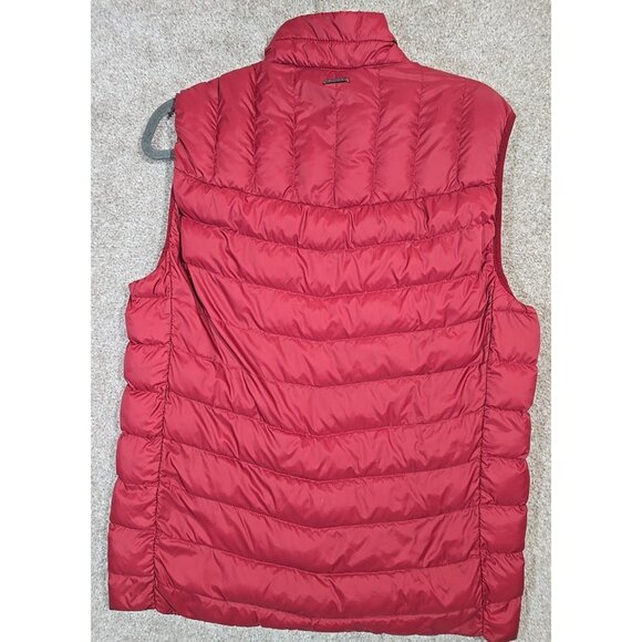 Michael Kors Down Puffer Vest Lightweight Full Zip Pockets Festive Burgundy Sz M - Picture 6 of 15